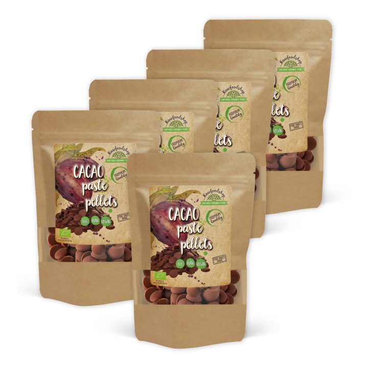 Kaakaomassa Pelletit RAW LUOMU 500g x 5 pakettia ryhmässä Raaka-aineet / Leipominen / Kaakaotuotteet @ Rawfoodshop Scandinavia AB (10101023500-SET5)