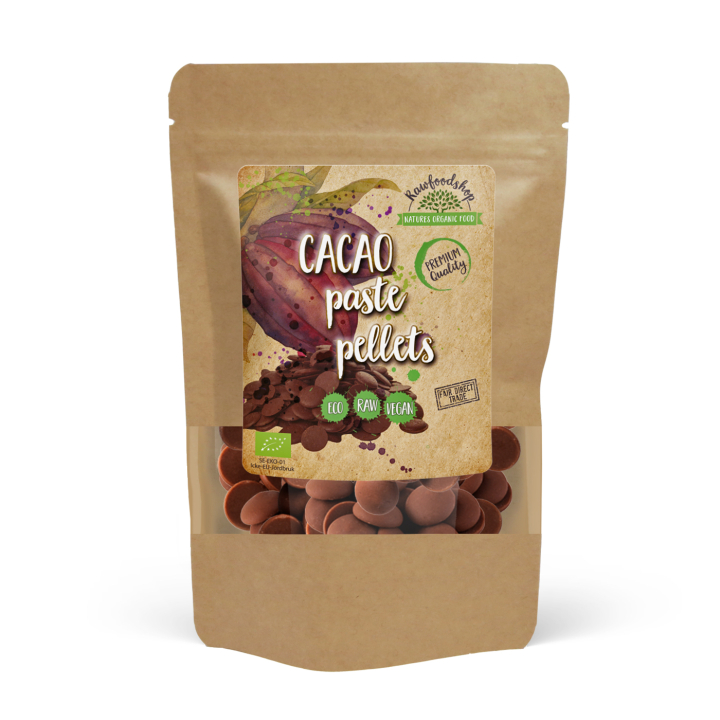 Kakaomassa Pelletit RAW LUOMU 500g ryhmässä Raaka-aineet / Leipominen / Kaakaotuotteet @ Rawfoodshop Scandinavia AB (10101023500)