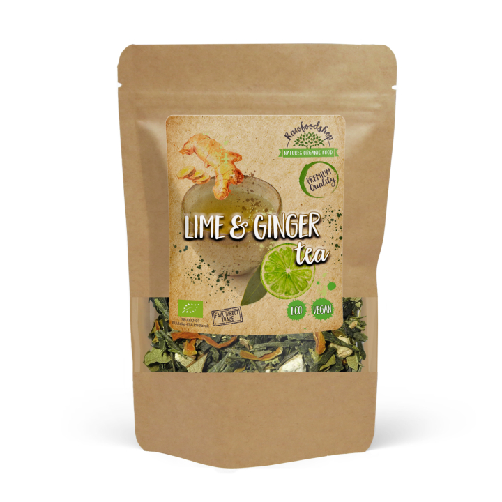 Lime ja Inkivääri Tee LUOMU 100g ryhmässä Raaka-aineet / Juomat / Teet @ Rawfoodshop Scandinavia AB (10794)