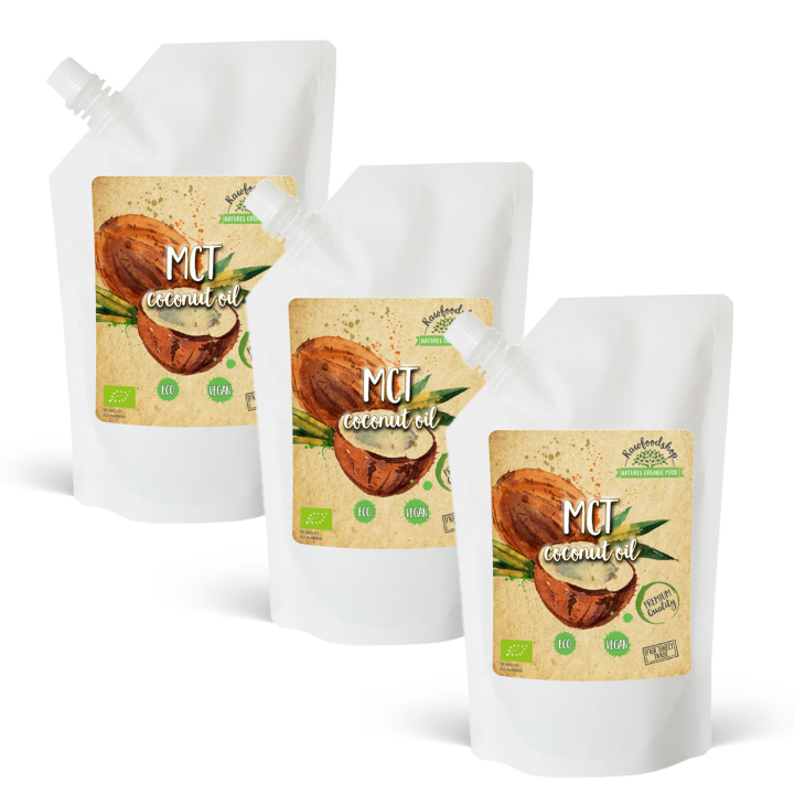Kookosöljy MCT LUOMU 1000ml x 3 pakettia ryhmässä Raaka-aineet / Pähkinät / Pähkinäöljyt @ Rawfoodshop Scandinavia AB (10981111-SET3)