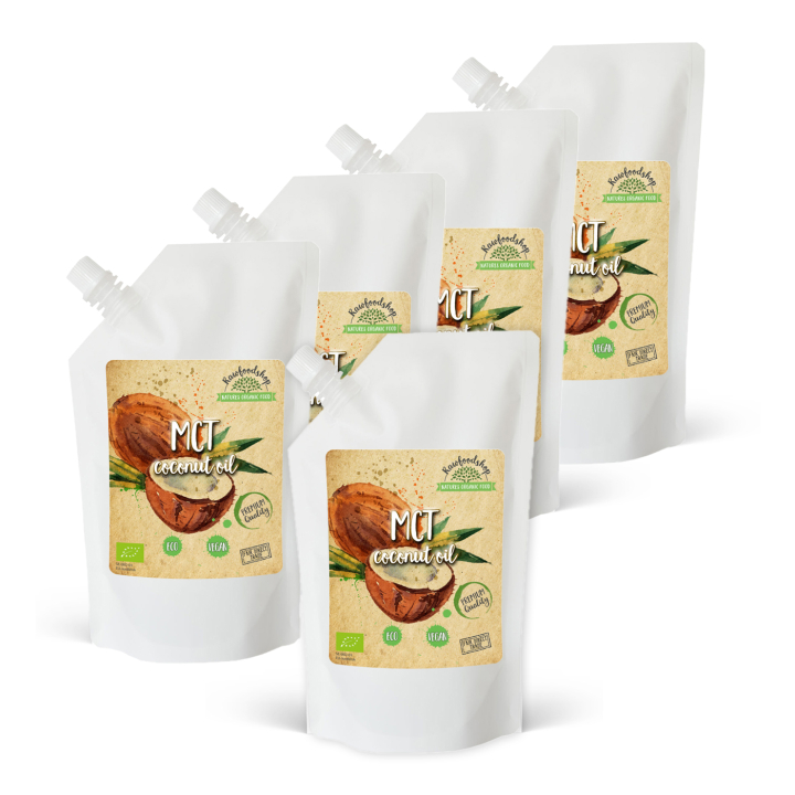 Kookosöljy MCT LUOMU 1000ml x 5 pakettia ryhmässä Raaka-aineet / Pähkinät / Pähkinäöljyt @ Rawfoodshop Scandinavia AB (10981111-SET5)