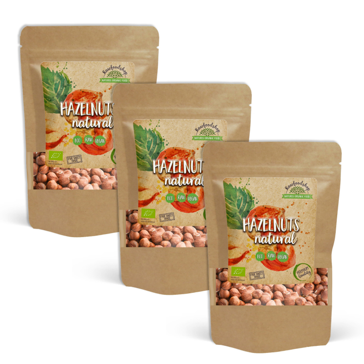 Premium-luomuhasselpähkinät RAW 1kg x 3 pakettia ryhmässä Raaka-aineet / Pähkinät / Hasselpähkinät @ Rawfoodshop Scandinavia AB (11-SET3)