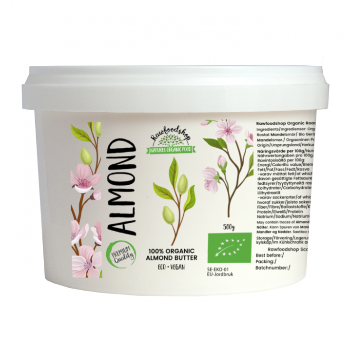 Paahdettu Mantelivoi LUOMU 500g ryhmässä Raaka-aineet / Ruokakomero / Voi & Kermaiset Levitteet @ Rawfoodshop Scandinavia AB (114500)