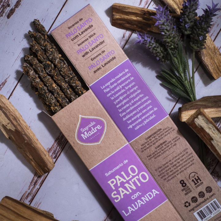 Palo Santo & Laventeli Suitsuketikku 8kpl ryhmässä Koti & Sielu / Tunnelma & tuoksu / Suitsuke @ Rawfoodshop Scandinavia AB (12-01)