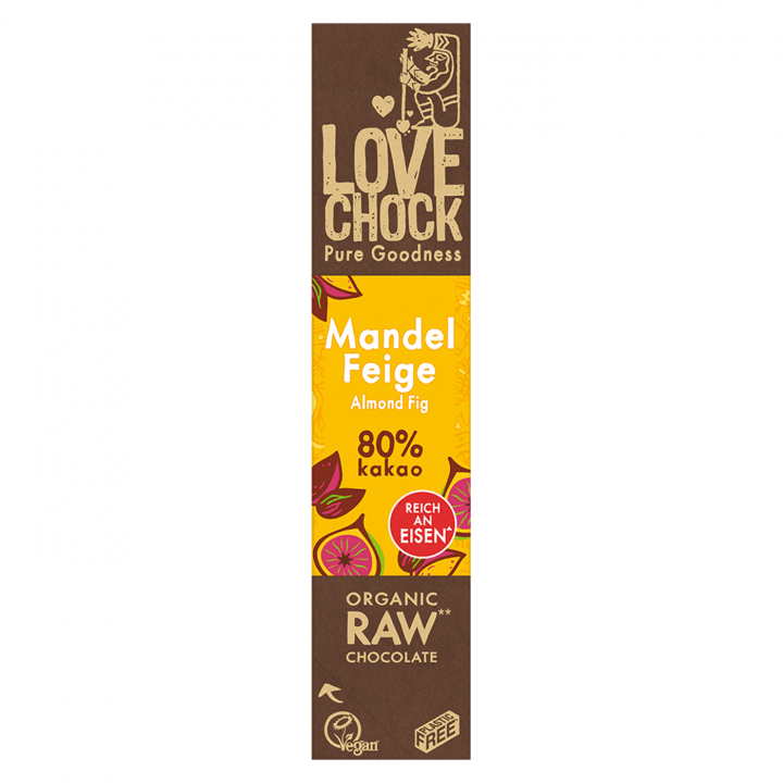 Suklaa Manteli & Viikuna 80% LUOMU 40g ryhmässä Raaka-aineet / Karkkia & Suklaata / Suklaapatukat @ Rawfoodshop Scandinavia AB (13001)
