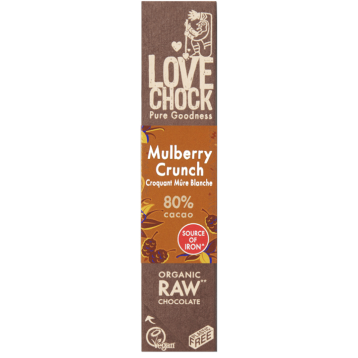 Mulberry Crunch Suklaa 80% Raw LUOMU 40g ryhmässä Raaka-aineet / Karkkia & Suklaata @ Rawfoodshop Scandinavia AB (13005)