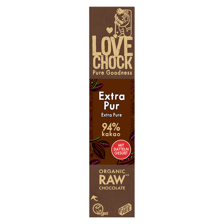 Suklaa Extra Pure 94% LUOMU 40g ryhmässä Raaka-aineet / Karkkia & Suklaata / Suklaapatukat @ Rawfoodshop Scandinavia AB (13008)