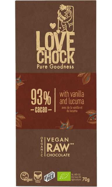 Suklaa Vanilja & Lucuma 93% Luomu 70g ryhmässä Raaka-aineet / Karkkia & Suklaata / Suklaapatukat @ Rawfoodshop Scandinavia AB (14004)