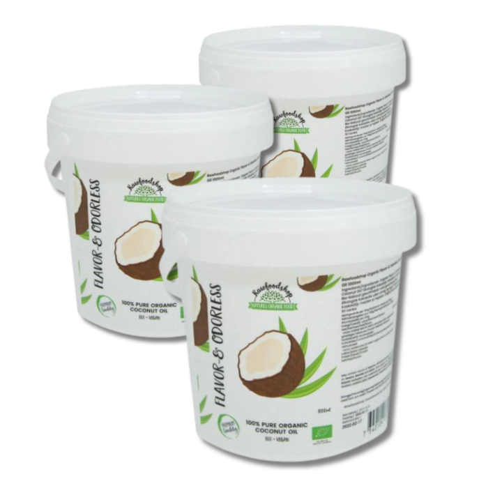 Kookosöljy Maku & Tuoksuton EKO 1000ml x 3 pakettia ryhmässä Raaka-aineet / Ruokakomero / Öljyt / Öljyt @ Rawfoodshop Scandinavia AB (15060-1000-SET3)