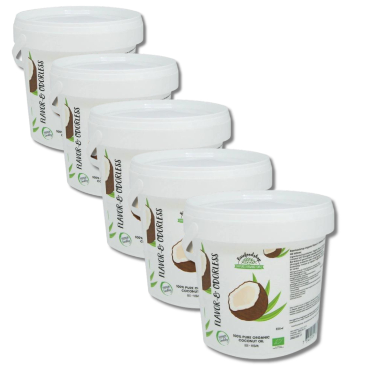 Kookosöljy Maku & Hajuton EKO 1000ml x 5 pakettia ryhmässä Raaka-aineet / Pähkinät / Pähkinäöljyt @ Rawfoodshop Scandinavia AB (15060-1000-SET5)