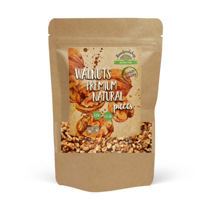 Premium RAW Saksanpähkinäpaloja 500g ryhmässä Raaka-aineet / Pähkinät / Saksanpähkinät @ Rawfoodshop Scandinavia AB (17234-500)