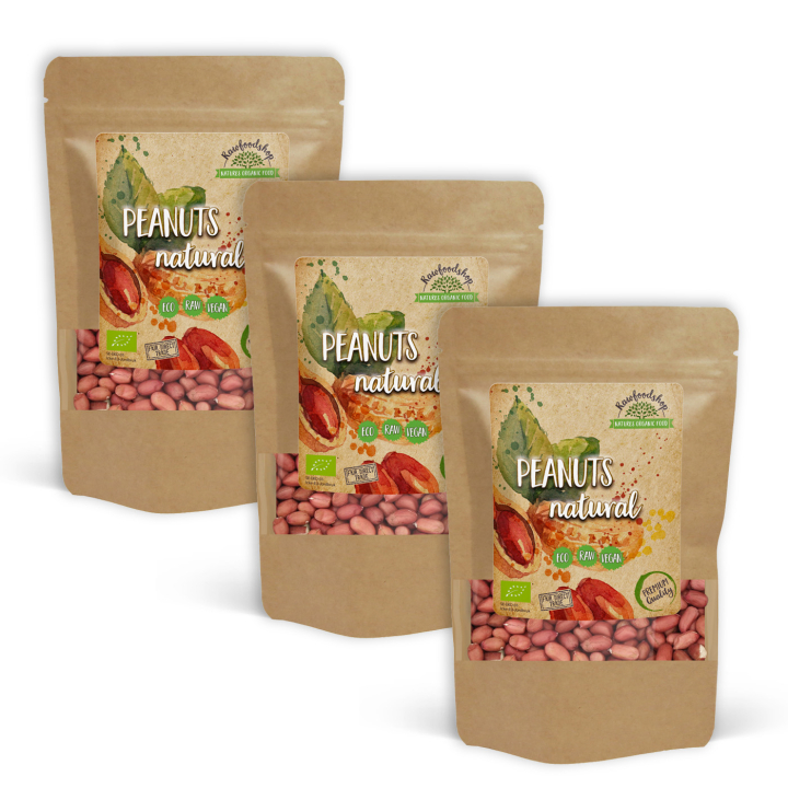Maapähkinät Premium RAW LUOMU 1 kg x 3 pakettia ryhmässä Raaka-aineet / Pähkinät / Maapähkinät @ Rawfoodshop Scandinavia AB (1725001-SET3)