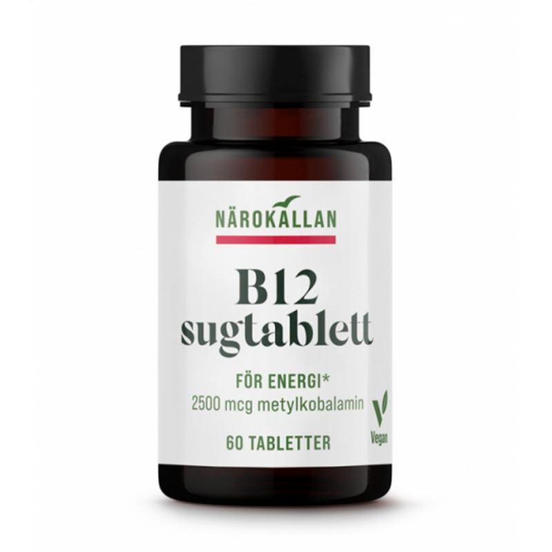 B12-imeskelytabletti 60 kpl ryhmässä Ravintolisät / Vitamiinit / Yksinkertaiset vitamiinit @ Rawfoodshop Scandinavia AB (1751)