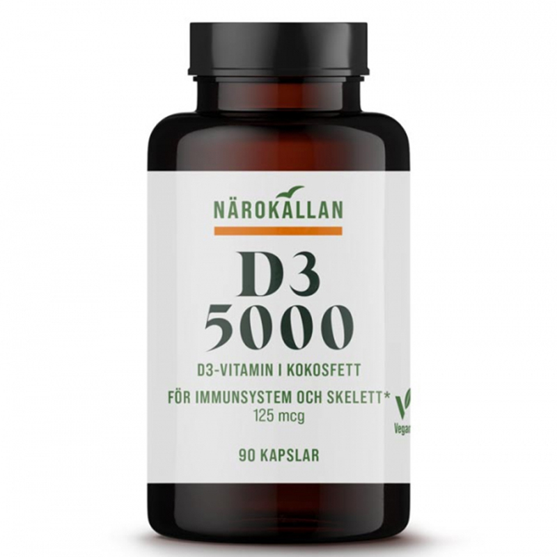 D3-5000 Vegan 90 kapselia ryhmässä Ravintolisät / Vitamiinit / D-vitamiini @ Rawfoodshop Scandinavia AB (1815)