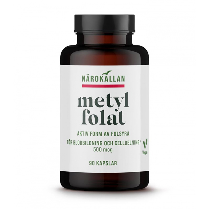 Metylfolaatin 90 kapselia ryhmässä Ravintolisät / Vitamiinit / B-vitamiini @ Rawfoodshop Scandinavia AB (1880)