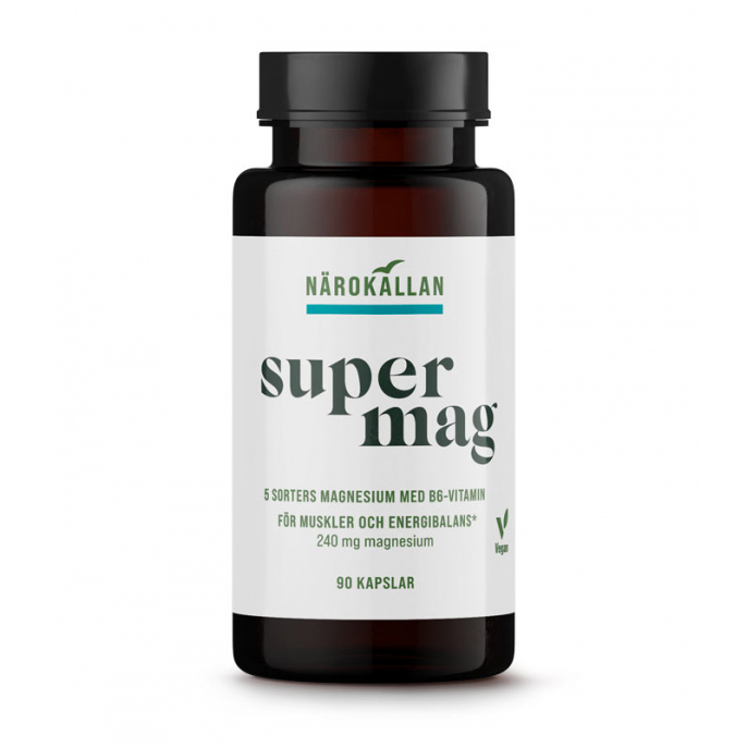Super Magnesium 90 kapselia ryhmässä Ravintolisät / Mineraalit / Magnesium @ Rawfoodshop Scandinavia AB (1892)