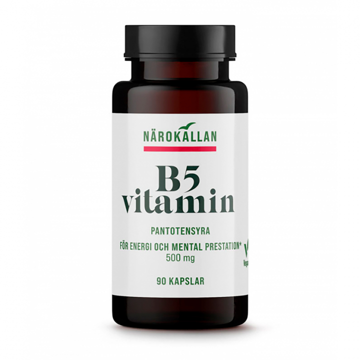 B5 500 mg 90 kapselia ryhmässä Ravintolisät / Vitamiinit / B-vitamiini @ Rawfoodshop Scandinavia AB (1897)