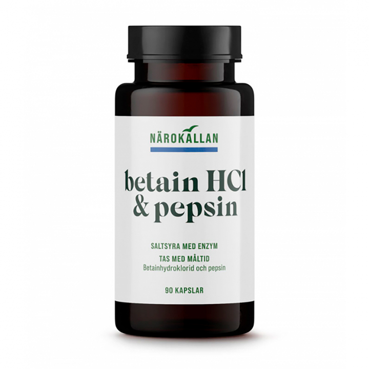 Betaiini HCL & Pepsiini 90 kapselia ryhmässä Ravintolisät / Proteiinit & Aminohapot / Aminohapot @ Rawfoodshop Scandinavia AB (1968)