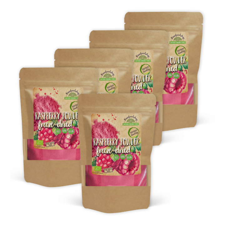 Vadelmajauhe Pakastekuivattu LUOMU 100g x 5 pakettia ryhmässä Raaka-aineet / Hedelmät & Marjat / Vadelma @ Rawfoodshop Scandinavia AB (20020005002001-SET5)