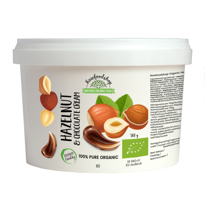Hasselpähkinä ja Suklaa Kermainen LUOMU 500g ryhmässä Raaka-aineet / Pähkinät / Pähkinävoita @ Rawfoodshop Scandinavia AB (206115)