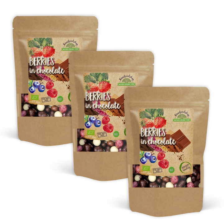 Suklaamarjat LUOMU 100g x 3 pakettia ryhmässä Raaka-aineet / Karkkia & Suklaata / Suklaapatukat @ Rawfoodshop Scandinavia AB (208601-SET3)