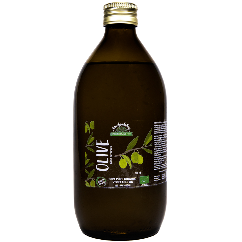 Kylmäpuristettu oliiviöljy LUOMU 500ml ryhmässä Raaka-aineet / Ruokakomero / Öljyt / Öljyt @ Rawfoodshop Scandinavia AB (2101233)