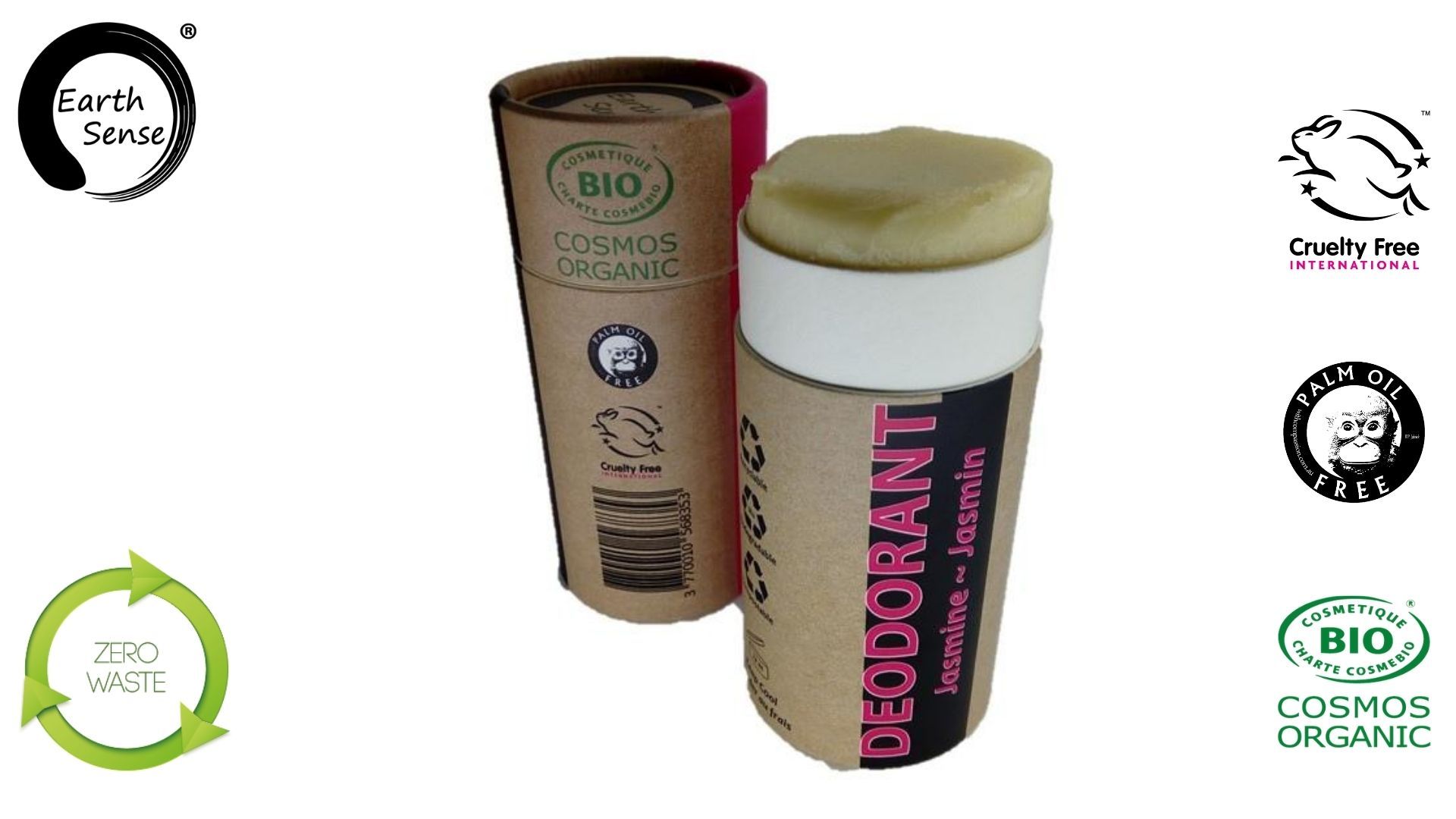Earth Sense Deodorant Jasmiini 100ml ryhmässä Iho & Vartalo / Vartalo / Deodorantti @ Rawfoodshop Scandinavia AB (211162)