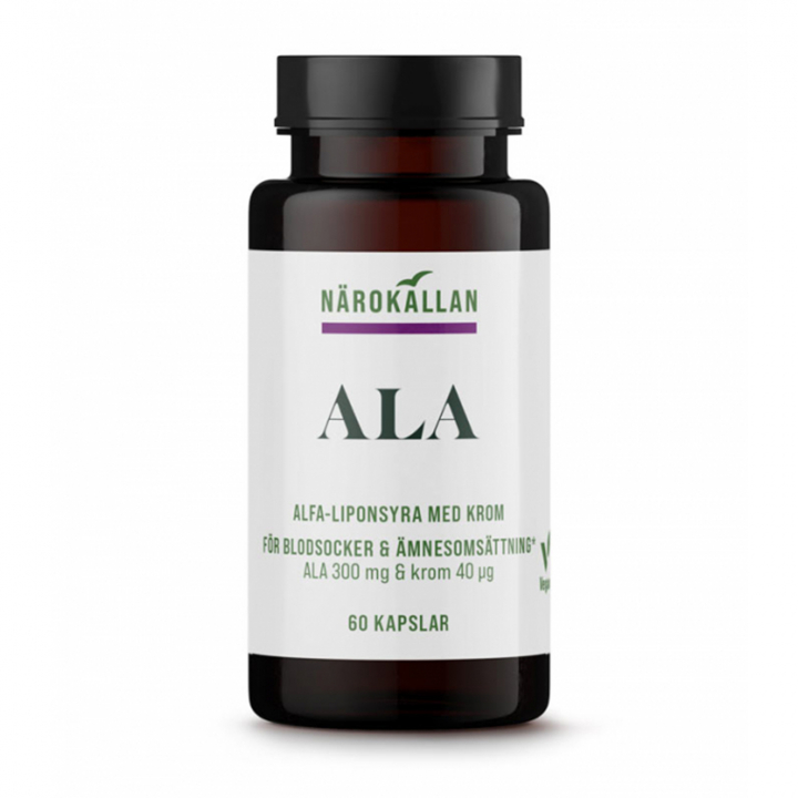 ALA Alfa-lipoiinihappo 60 kapselia ryhmässä Ravintolisät / Muut ravintolisät / Erityisravintolisät @ Rawfoodshop Scandinavia AB (2135)