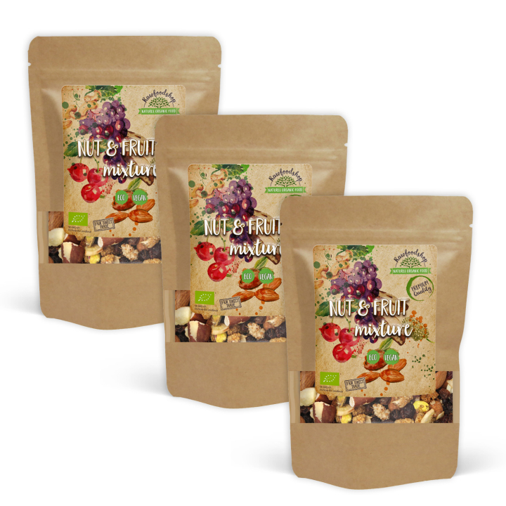 Pähkinä- ja hedelmäsekoitus LUOMU 1kg x 3 pakettia ryhmässä Raaka-aineet / Pähkinät @ Rawfoodshop Scandinavia AB (213541-SET3)