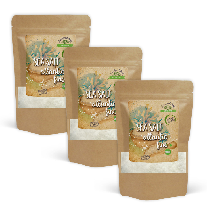 Merisuola Atlantin hienoksi jauhettu 500g x 3 pakettia ryhmässä Raaka-aineet / Ruokakomero / Mausteet & Suola @ Rawfoodshop Scandinavia AB (217045-SET3)