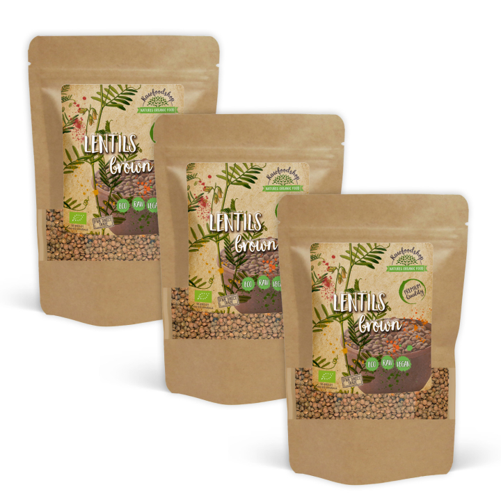 Linssit Ruskeat LUOMU 1kg x 3 pakettia ryhmässä Raaka-aineet / Ruokakomero / Palkokasvit /  @ Rawfoodshop Scandinavia AB (2181411-SET3)
