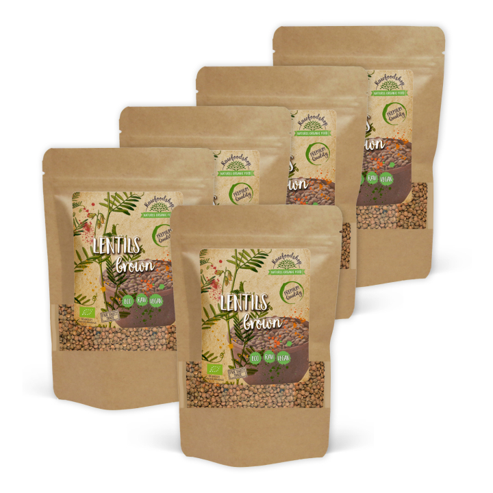 Linssit Ruskeat LUOMU 1kg x 5 pakettia ryhmässä Raaka-aineet / Ruokakomero / Palkokasvit /  @ Rawfoodshop Scandinavia AB (2181411-SET5)
