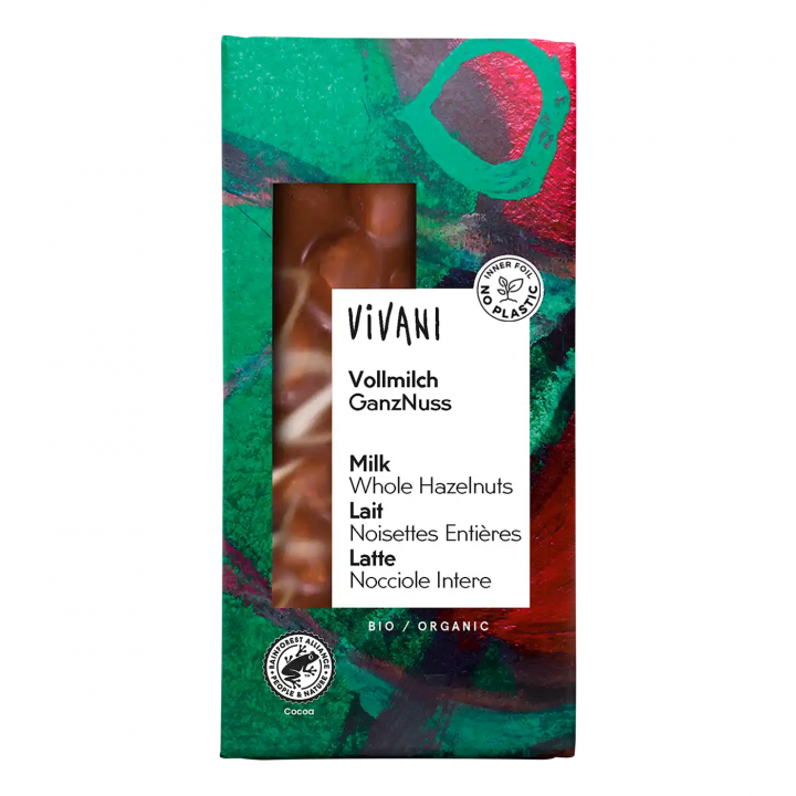 Vivani Maitosuklaa/Hasselpähkinä LUOMU 100g ryhmässä Raaka-aineet / Karkkia & Suklaata / Suklaapatukat @ Rawfoodshop Scandinavia AB (21962)