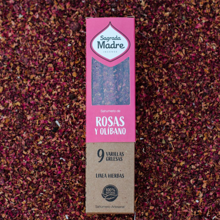Ruusut ja Frankincense suitsuketikut 9kpl ryhmässä Koti & Sielu / Tunnelma & tuoksu / Suitsuke @ Rawfoodshop Scandinavia AB (22-01)