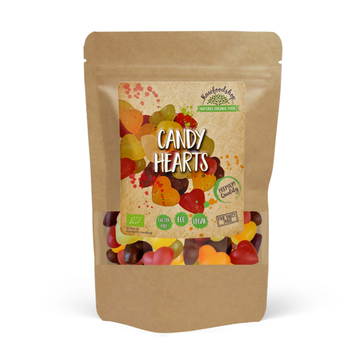 Luomu Karkkisydämet 100g ryhmässä Raaka-aineet / Karkkia & Suklaata / Makeiset @ Rawfoodshop Scandinavia AB (221891)