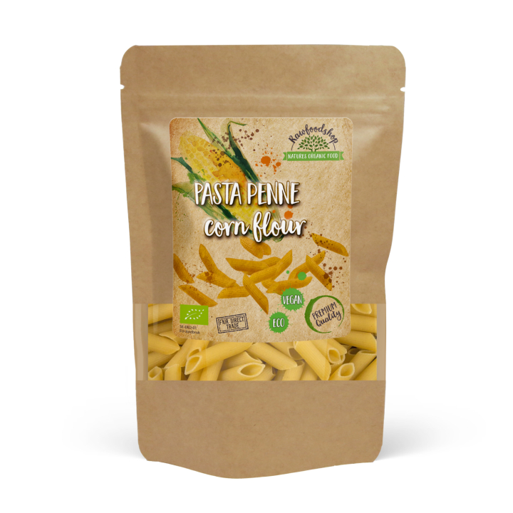 Penne-pasta Maissijauho LUOMU 250g ryhmässä Raaka-aineet / Ruokakomero / Pasta & Nuudelit @ Rawfoodshop Scandinavia AB (22267-1)