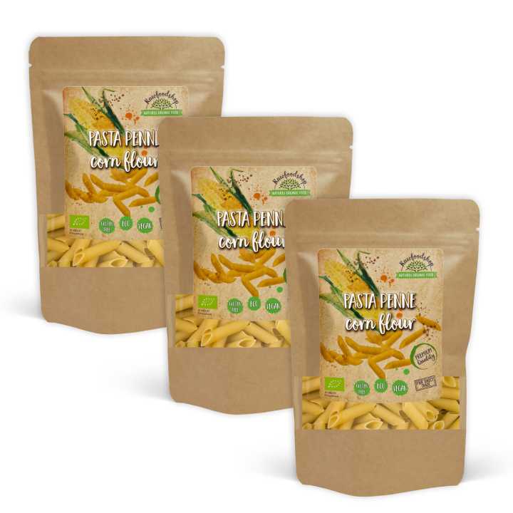 Penne-pasta Maissijauho LUOMU 250g x 3 pakettia ryhmässä Raaka-aineet / Ruokakomero / Pasta & Nuudelit @ Rawfoodshop Scandinavia AB (222671-SET3)