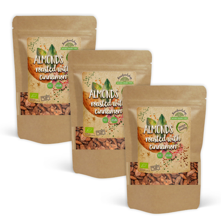Kanelilla Paahdetut Mantelit LUOMU 500g x 3 pakettia ryhmässä Raaka-aineet / Pähkinät / Manteli @ Rawfoodshop Scandinavia AB (2502410-SET3)