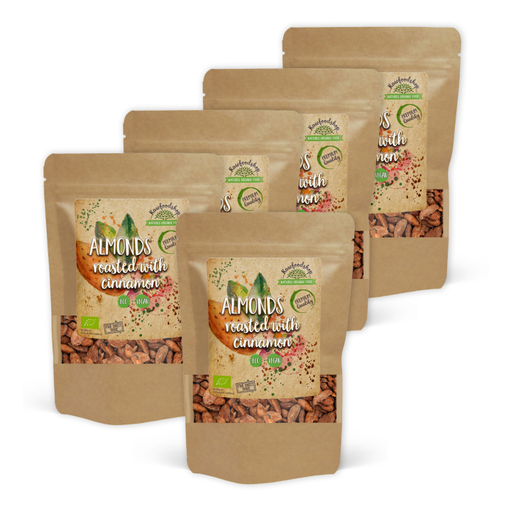 Kanelilla Paahdetut Mantelit LUOMU 500g x 5 pakettia ryhmässä Raaka-aineet / Pähkinät / Manteli @ Rawfoodshop Scandinavia AB (2502410-SET5)