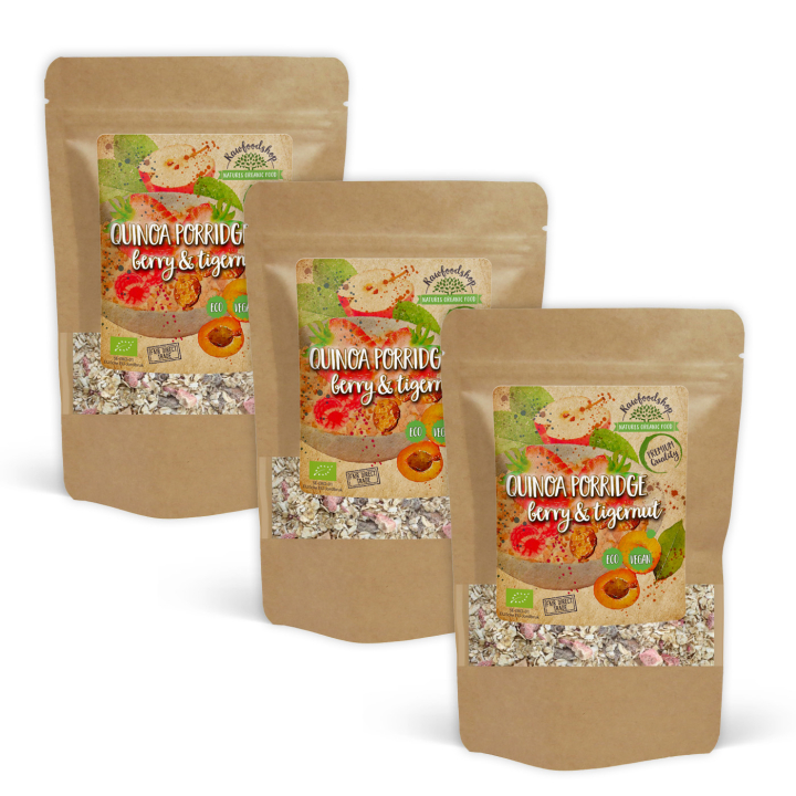 Kvinoa-puuro Marjat & Maamanteli LUOMU 400g x 3 pakettia ryhmässä Raaka-aineet / Ruokakomero / Granolaa, & Puuroa @ Rawfoodshop Scandinavia AB (27031-SET3)