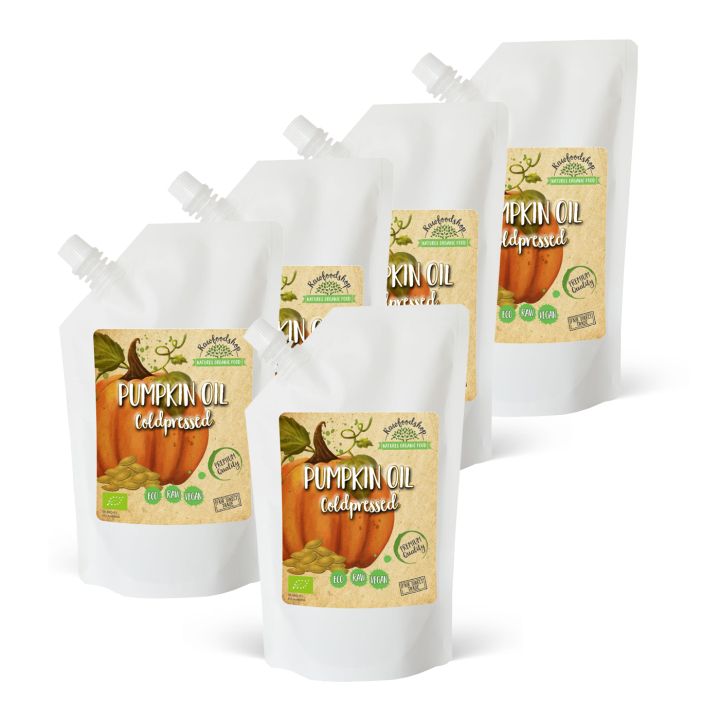 Kurpitsansiemenöljy kylmäpuristettu LUOMU 500ml x 5 pakettia ryhmässä Iho & Vartalo / Luonnollinen DIY / Kasviöljyt @ Rawfoodshop Scandinavia AB (300463-SET5)