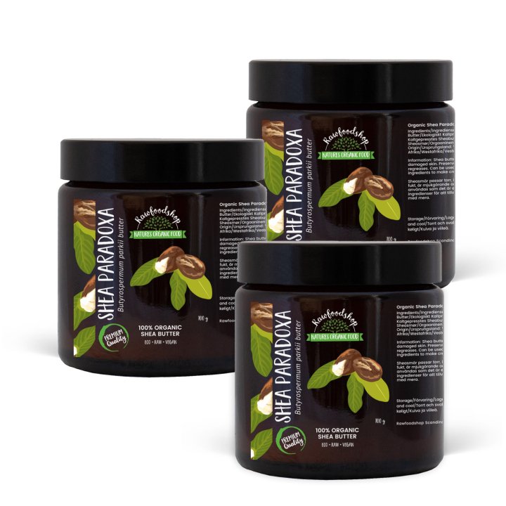Sheavoi Paradoxa LUOMU 100g x 3 purkkia ryhmässä Raaka-aineet / Ruokakomero / Öljyt / Voi & Rasva @ Rawfoodshop Scandinavia AB (300541-SET3)