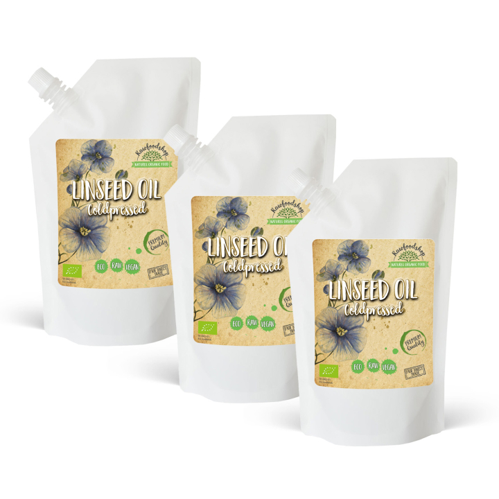 Pellavaöljy LUOMU 500ml x 3 pakettia ryhmässä Iho & Vartalo / Luonnollinen DIY / Kasviöljyt @ Rawfoodshop Scandinavia AB (3121201-SET3)