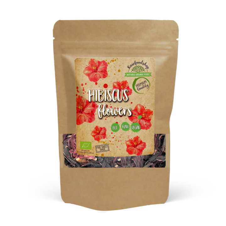 Hibiscus Kukkia LUOMU 125g ryhmässä OUTLET 20-80% / Terveysruoka 30-60% / Terveysruoka 30% @ Rawfoodshop Scandinavia AB (31897-0)