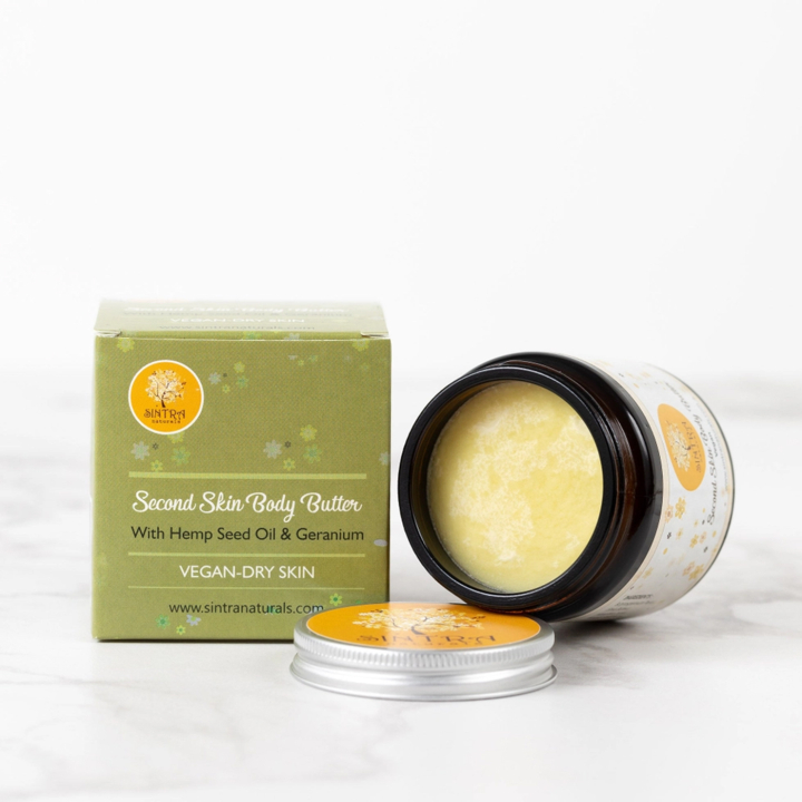 Bodybutter Hamppuöljy & Geranium 120ml ryhmässä Iho & Vartalo / Vartalo / Vartalovoide & öljy @ Rawfoodshop Scandinavia AB (330499-2)