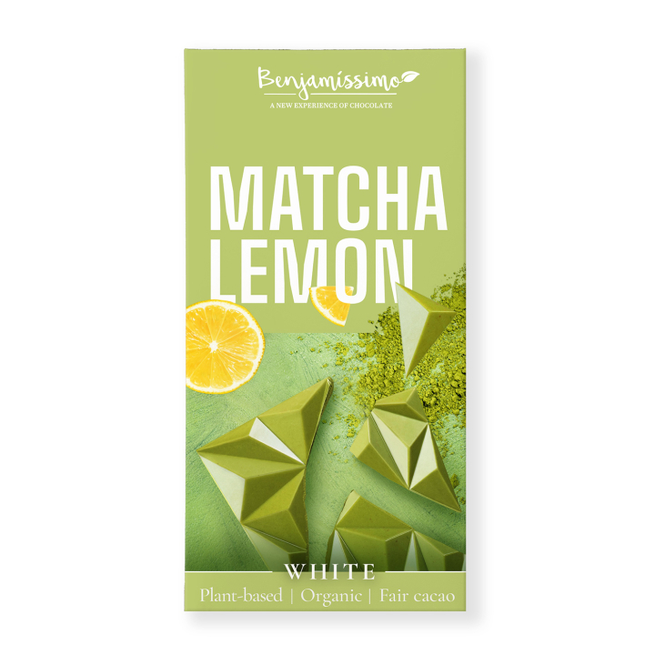 Suklaa Valkoinen Matcha & Sitruuna LUOMU 60g ryhmässä Raaka-aineet / Karkkia & Suklaata @ Rawfoodshop Scandinavia AB (3920)