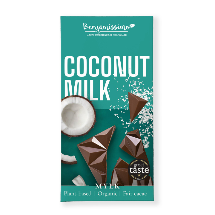 Suklaa Mylk Kookos LUOMU 60g ryhmässä Raaka-aineet / Karkkia & Suklaata / Suklaapatukat @ Rawfoodshop Scandinavia AB (3961)