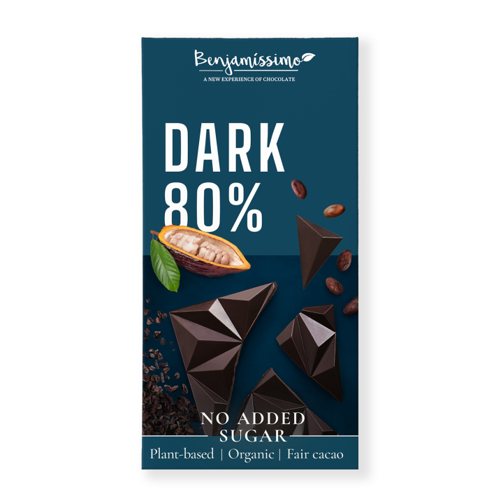 Tumma Suklaa 80% Sokeriton LUOMU 60g ryhmässä Raaka-aineet / Karkkia & Suklaata @ Rawfoodshop Scandinavia AB (3989)