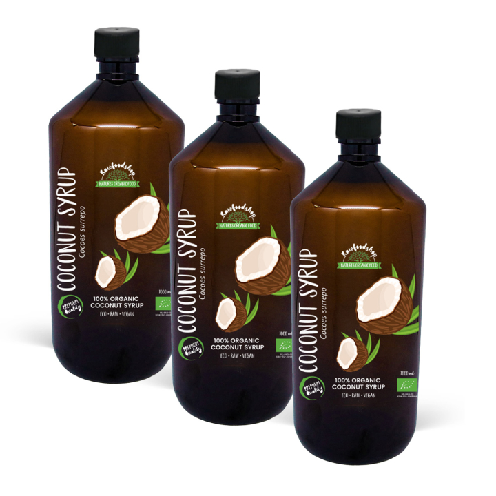 Kookossiirappi LUOMU 1000ml x 3 pulloa ryhmässä Raaka-aineet / Leipominen / Siirappi @ Rawfoodshop Scandinavia AB (4011510-SET3)