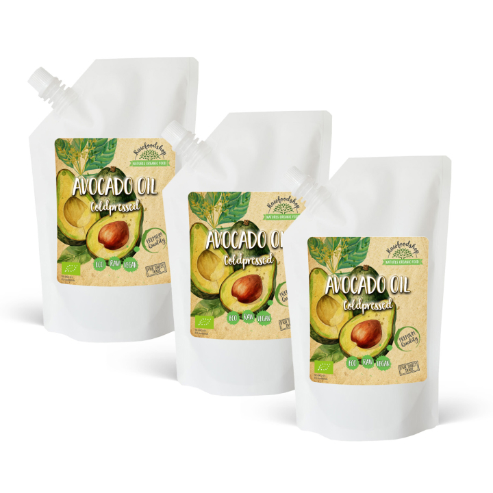 Avokadoöljy LUOMU 500 ml x 3 pakettia ryhmässä Iho & Vartalo / Luonnollinen DIY / Kasviöljyt @ Rawfoodshop Scandinavia AB (401383-SET3)